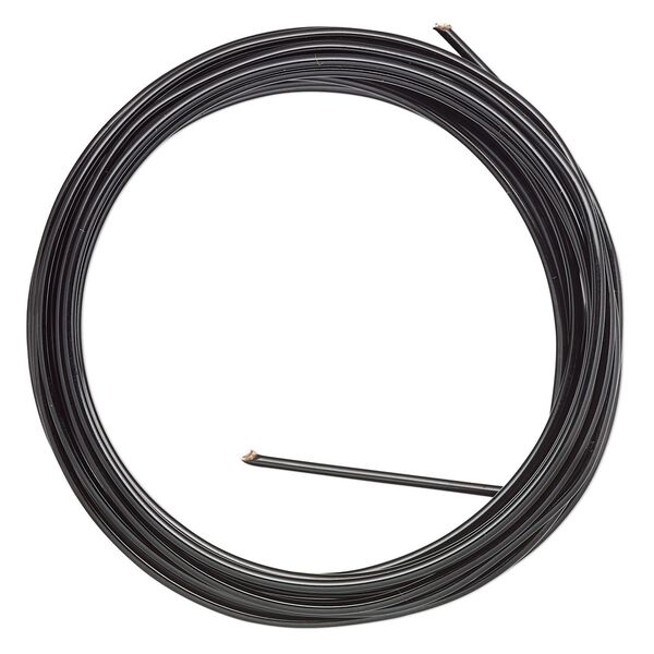 Wire, ParaWire™, black enamel copper, round, 14 gauge. Sold per 10-foot section. image number 0