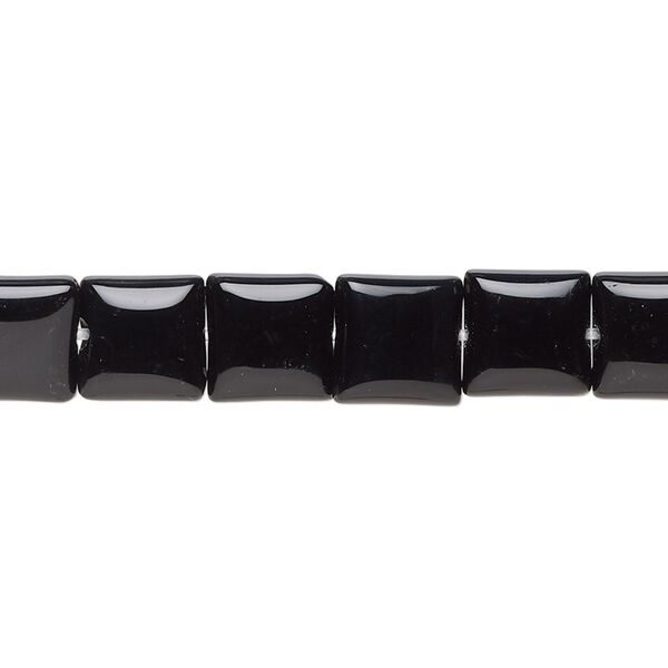 Black onyx 1pkg1, puffed square bead 15.5-16 inch 8mm image number 0