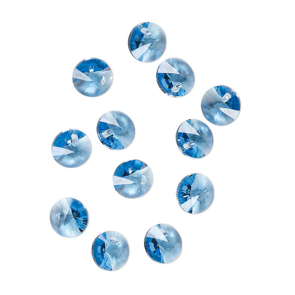 Drop 720pk ice blue, Swarovski® ReCreated™ 6mm pendant mini disk 6428 image number 1