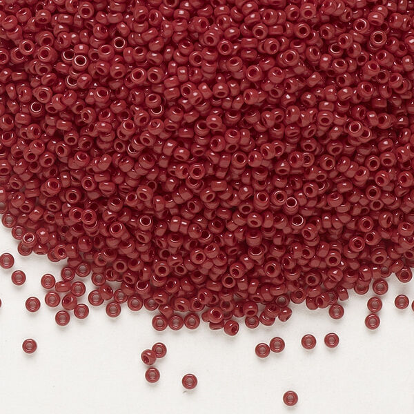 Seed bead, Miyuki, glass, pkg/35g, #15 rocaille, opaque currant, (RR-419). image number 0