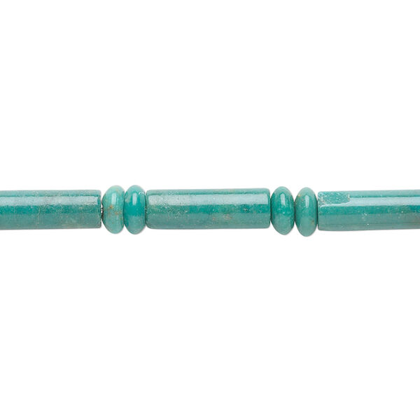 Turquoise 1pkg1, southwest tube / rondelle bead B grade, 15.5-16 inch 14x5mm / 5x2mm image number 0