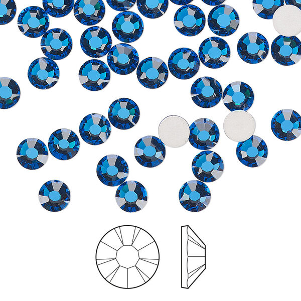 Flat back 1440pk Capri blue foil back, Preciosa MAXIMA Czech crystal rhinestone 4.6-4.8mm chaton rose round SS20 image number 0
