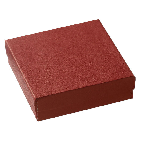 Paper / "cotton" (polyester) 1pkg6, square box red 3.5x3.5x1 inch image number 1