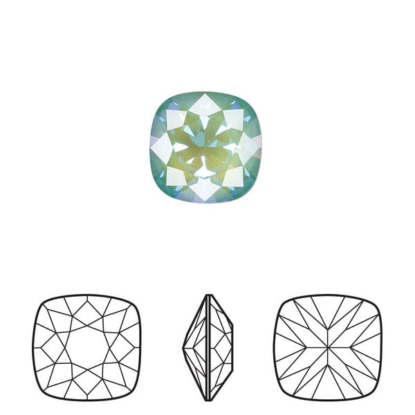 Fancy stone 72pk crystal silky sage DeLite, Swarovski® 12mm cushion 4470 image number 0
