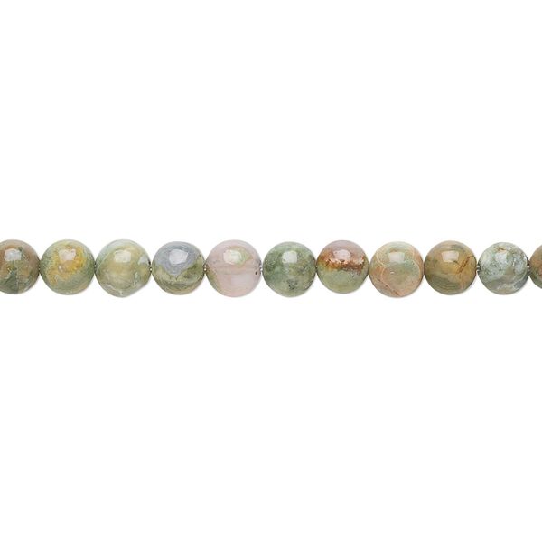 Rhyolite 1pkg1, round bead natural 15.5-16 inch 4mm image number 0