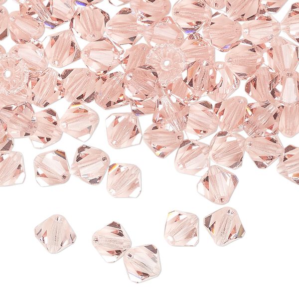 Bead 288pk light rose, Preciosa Czech crystal 6mm bicone image number 0