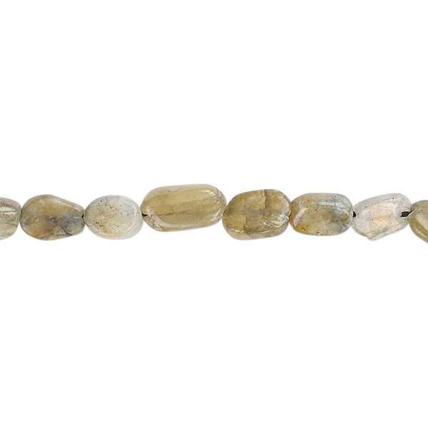Labradorite 1pkg1, hand-cut flat oval bead natural 13 inch 5x4mm-9x6mm image number 0