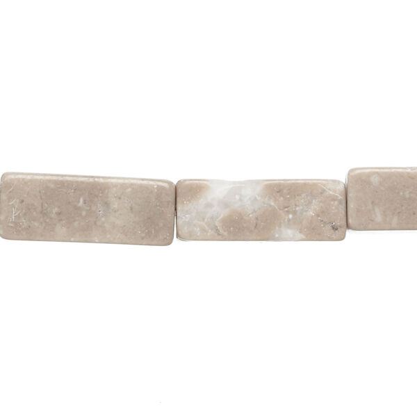Grey / cream marble 1pkg1, square tube bead natural C- grade, 15 inch 17x6mm-18x7mm image number 0
