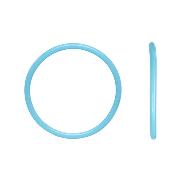 Component, Oh! Ring™, silicone, neon blue, 25mm round with 22mm hole. Sold per pkg of 50. image number 0