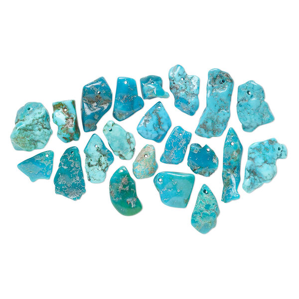Turquoise 1pkg1, top-drilled chip / nugget bead 25g mix large to extra-large / small to large image number 0