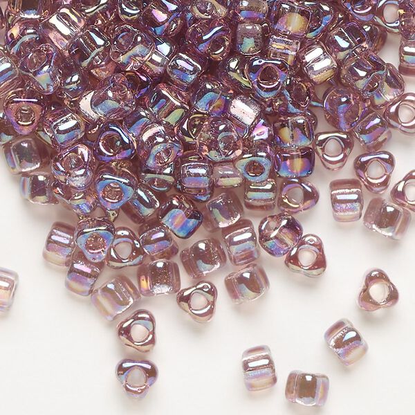 Seed bead, Miyuki, glass, transparent iris lilac, (TR1156), #5 triangle. Sold per 250-gram pkg. image number 0
