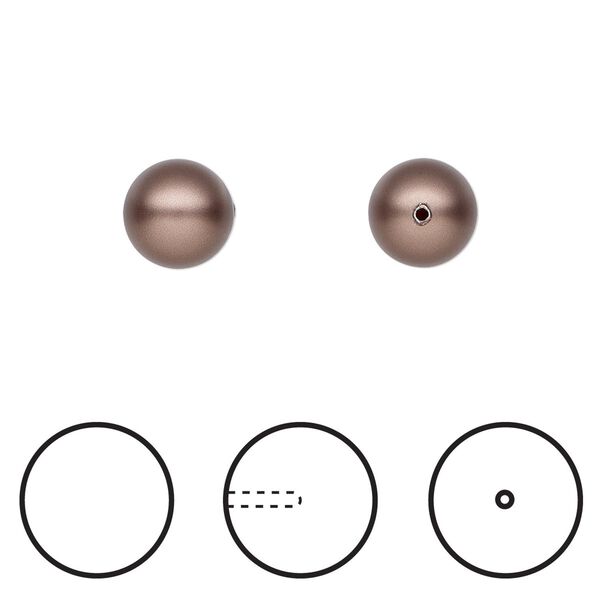 Pearl 4pk velvet brown, Crystal Passions® 8mm round 5818 image number 0