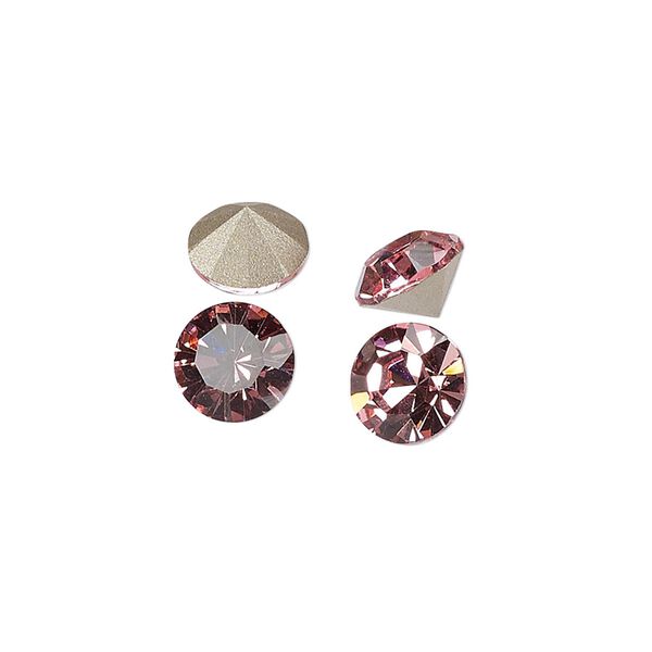 Chaton 144pk light rose foil back, Preciosa MAXIMA Czech crystal rhinestone 8.16-8.41mm 15-cut faceted round SS39 image number 0