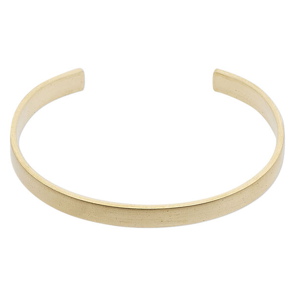 Bracelet, cuff, raw brass, 1/4-inch wide, adjustable from 6-1/2 to 7 inches. Sold individually. image number 0