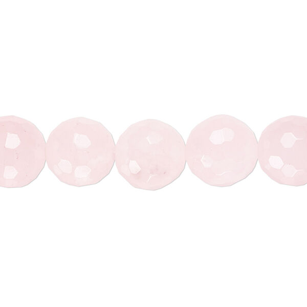 Rose quartz 1pkg1, tumbled faceted round bead natural 15.5-16 inch 10mm image number 0