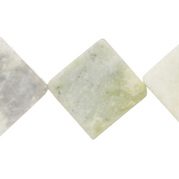 Sea green new "jade" / olive new "jade" / peridot new "jade" 1pkg1, flat diamond bead natural D- grade, 15 inch 22x22mm-24x24mm image number 0