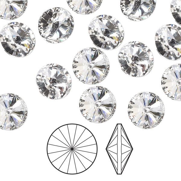 Chaton 72pk crystal foil back, Preciosa MAXIMA Czech crystal rhinestone 16mm rivoli image number 0