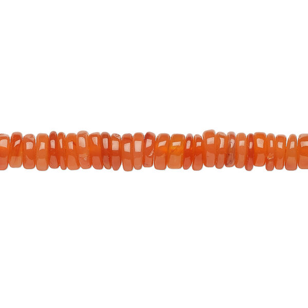 Carnelian 1pkg1, hand-cut rondelle bead 8 inch 4x1mm-6x2mm image number 0
