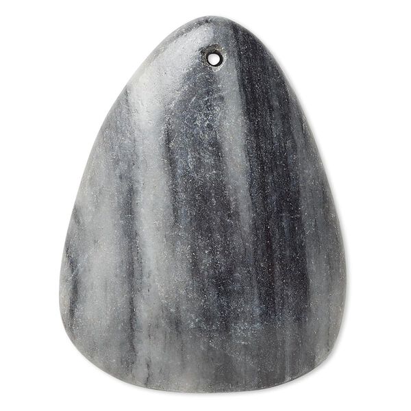 Black / grey marble 1pkg1, puffed flat back rounded triangle focal natural 42x42x32mm-45x45x38mm image number 0
