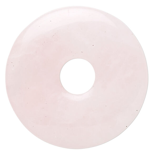 Rose quartz 1pkg1, donut focal B grade, 40mm image number 0