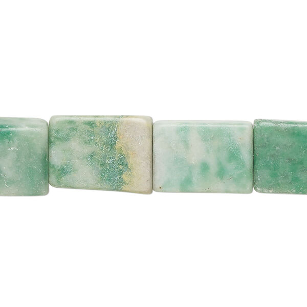 Ching hai "jade" 1pkg1, flat rectangle bead natural 15 inch 13x10mm-14x11mm image number 0