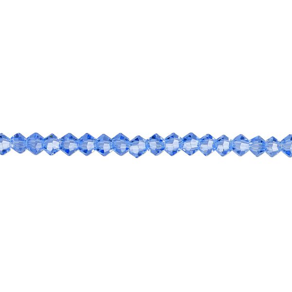 Bead 1pk 16 facets transparent light blue, Celestial Crystal® 3mm bicone 15.5-16 inch image number 0