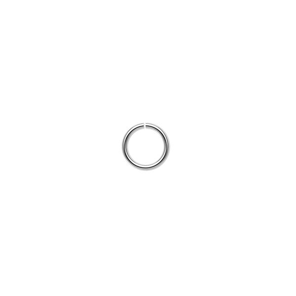 Jump ring, imitation nickel-plated brass, 7mm round, 5.5mm inside diameter, 20 gauge. Sold per pkg of 100. image number 0