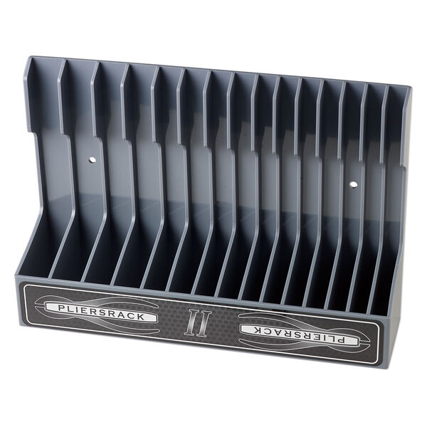Plier rack, Plyworx PliersRack II, ABS plastic, grey, 12-3/4 x 9 x 3-1/4 inches with 15 slots. Sold individually. image number 1