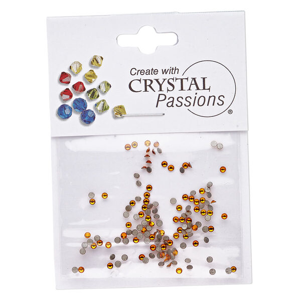 Flat back 144pk tangerine foil back, Crystal Passions® 1.7-1.9mm rose round SS5 2058 image number 0