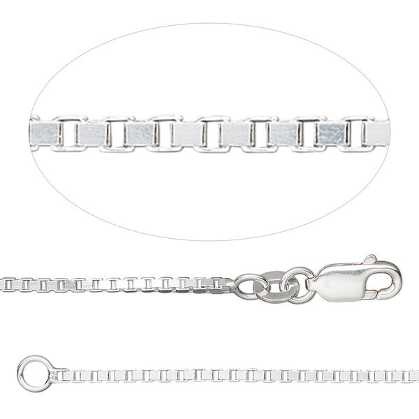 Chain, sterling silver, 1.4mm Venetian box, 20 inches. Sold individually. image number 0
