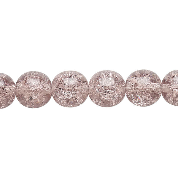 Bead, Czech crackle glass druk, translucent mauve, 10mm round. Sold per 15-1/2" to 16" strand. image number 0