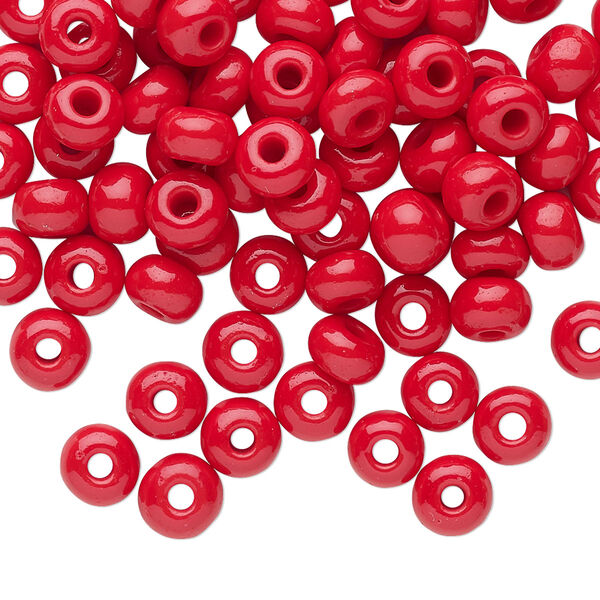 Seed bead, Preciosa Ornela Czech glass, pkg/500g, #2 rocaille, opaque red, (93190). image number 0