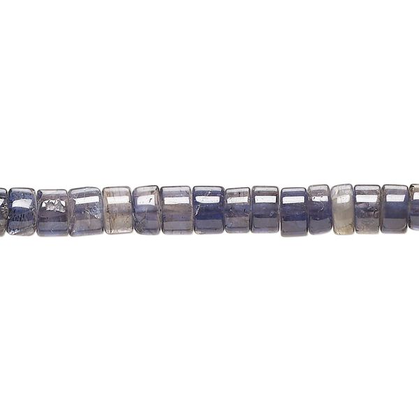 Iolite 1pkg1, hand-cut heishi bead natural 14 inch 4x2mm-6x4mm image number 0