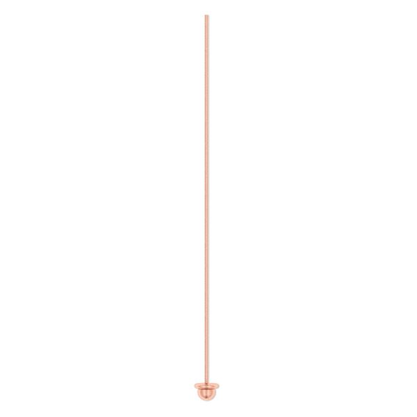 Head pin, copper, 2-1/2 inches with 4mm ball, 22 gauge. Sold per pkg of 12. image number 0