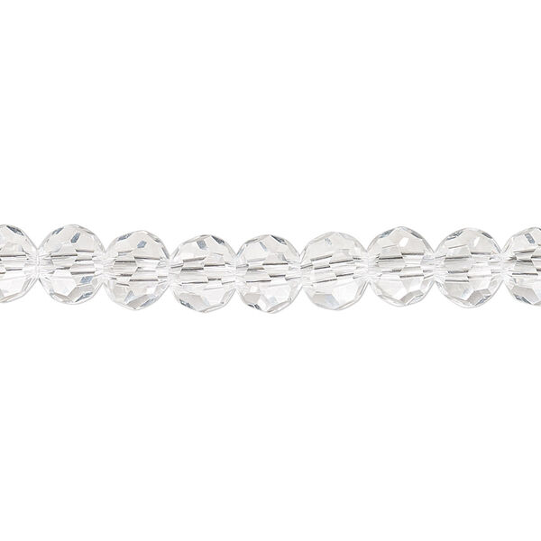 Bead 1pk 32 facets transparent clear, Celestial Crystal® 6mm round 15.5-16 inch image number 0