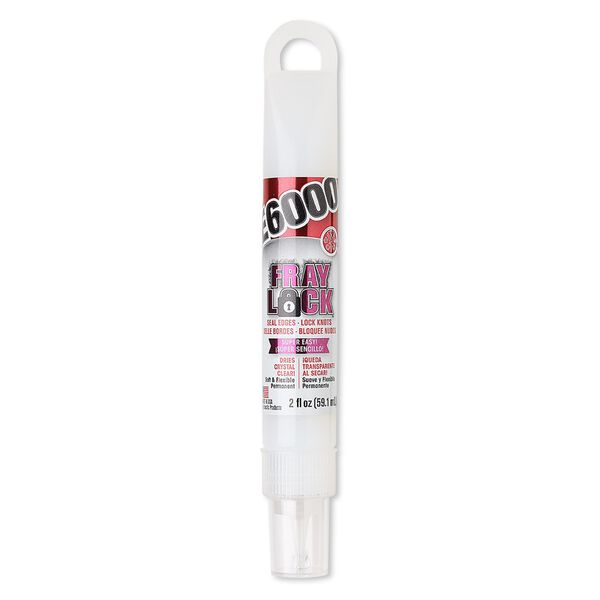 Adhesive, E6000® Fray Lock™, pkg/2-fluid-ounce tube, crystal clear. image number 0