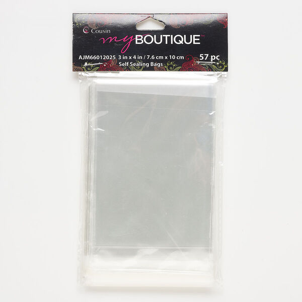 Bag, self-sealing plastic, clear, 3x4-inch. Sold per pkg of 57. image number 0