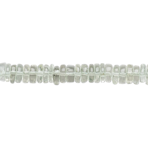 Green quartz 1pkg1, hand-cut rondelle bead 8 inch 4x1mm-6x2mm image number 0