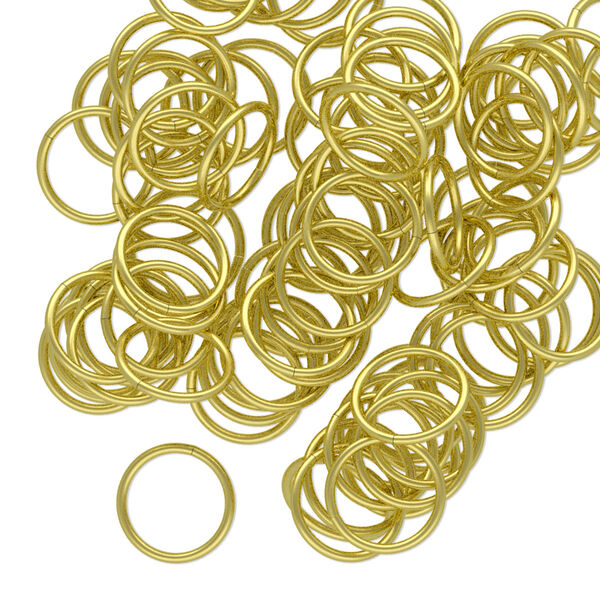 Jump ring, brass, 4.5mm round, 2.9mm inside diameter, 20 gauge. Sold per pkg of 100. image number 0