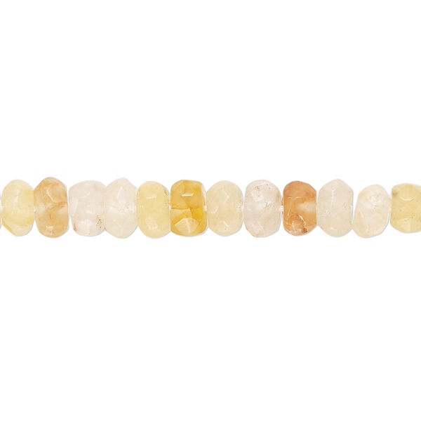 Yellow iron quartz 1pkg1, hand-cut faceted rondelle bead natural B grade, 14 inch 5x3mm-6x4mm image number 0
