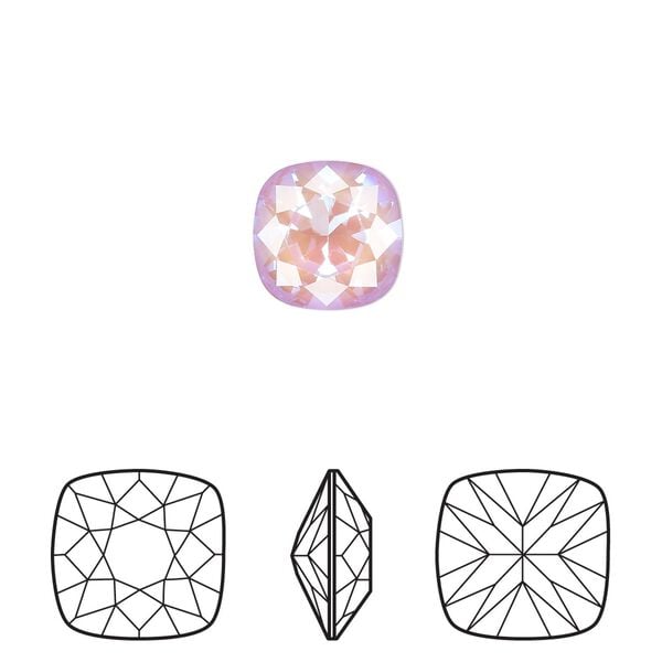 Fancy stone 2pk crystal lavender DeLite, Crystal Passions® 10mm cushion 4470 image number 0