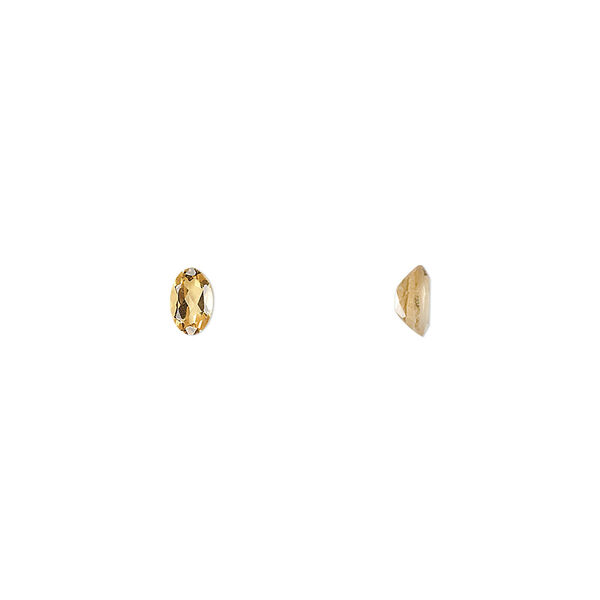 Citrine 1pkg2, hand-cut faceted oval gem 5x3mm image number 0