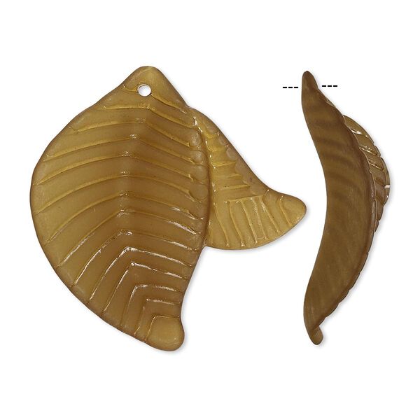 Focal, acrylic, frosted olive, 35x32mm leaves. Sold per pkg of 25. image number 0