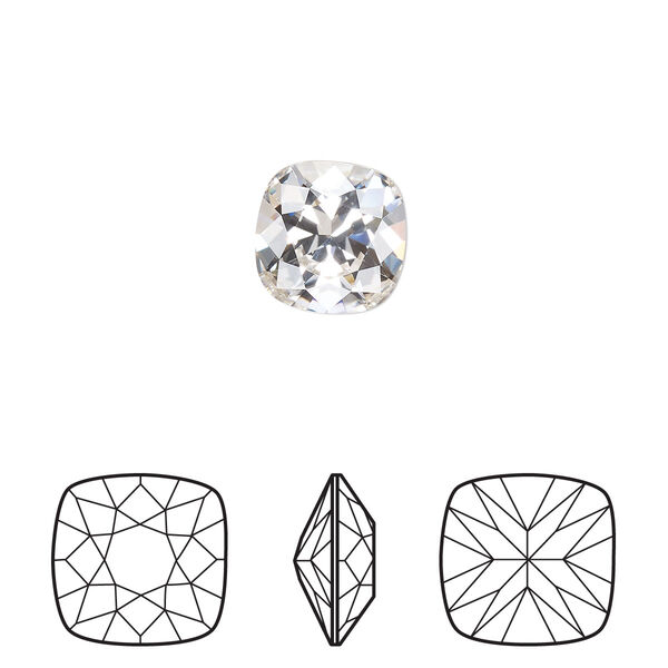 Fancy stone 2pk crystal foil back, Crystal Passions® 10mm cushion 4470 image number 0