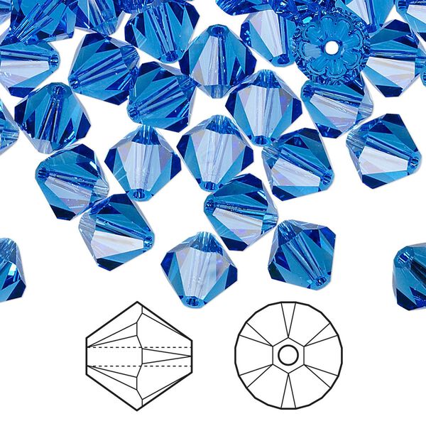 Bead 72pk sapphire, Crystal Passions® 8mm bicone 5328 image number 0