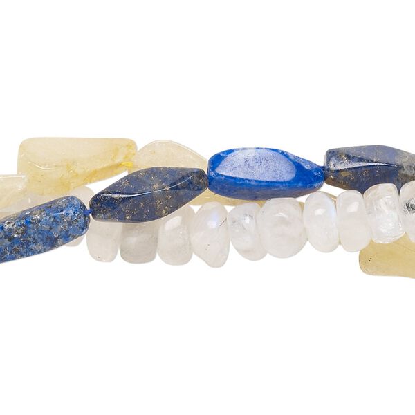 Multi-gemstone 1pkg3, hand-cut mixed shape bead 13 inch mix 3x2mm-42x27mm image number 0