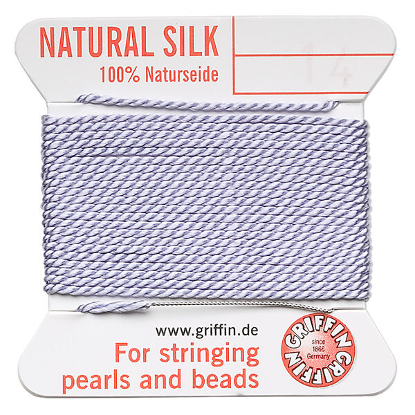 Thread, Griffin, silk, lilac, size #14. Sold per 2-meter card (approximately 78 inches). image number 0