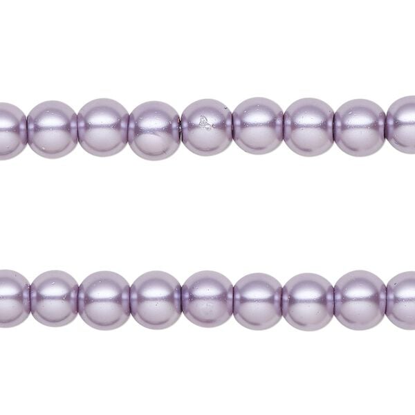 Bead, glass pearl, lilac, 5-6mm round. Sold per pkg of (2) 15-inch strands, approximately 140 beads. image number 0