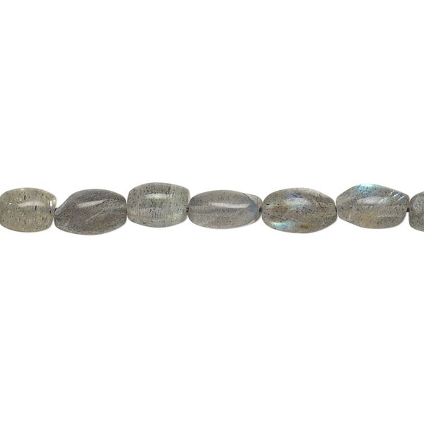 Labradorite 1pkg1, hand-cut oval bead natural 13 inch 7x4mm-10x6mm image number 0