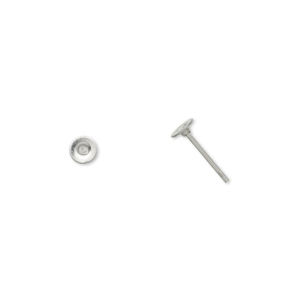 Earstud 1pkg100, 4mm flat pad, stainless steel 50 pair image number 0